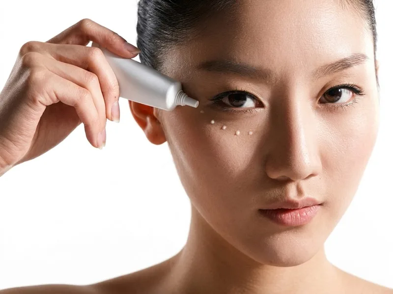Sử dụng kem dưỡng mắt nhẹ nhàng cho vùng da quanh mắt
