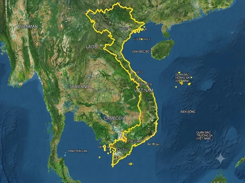 Việt Nam nổi bật với lãnh thổ hình chữ S và bờ biển dài