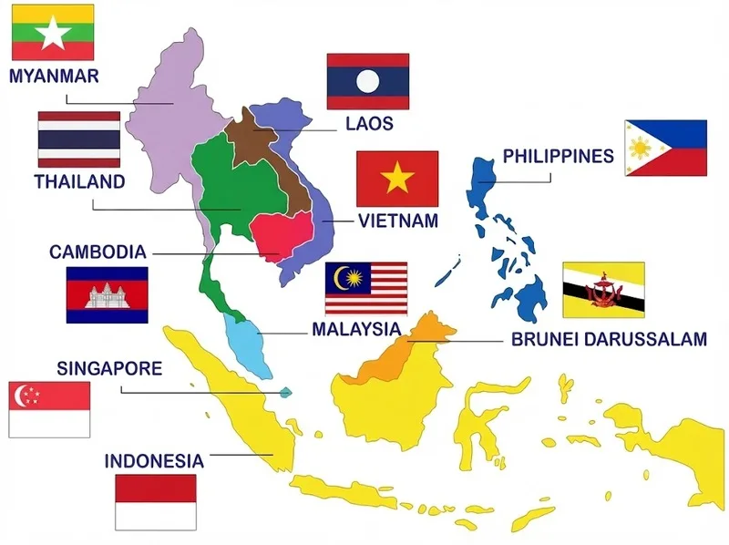 Đông Nam Á gồm 11 nước, chia thành lục địa và hải đảo
